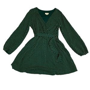Anthropologie Malta Green Balloon Sleeve Dress